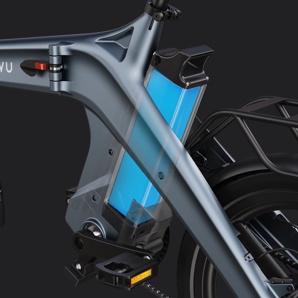 DYU T1 20 Inch Elektrische vouwfietsen - Elektrische fiets - Draagbare e-bike voor woon-werkverkeer in de stad - max. snelheid 25 km/u - 250 W motor, 55 km actieradius - LED-verlichting en LCD-display - IP54 Waterproof thumbnail 2