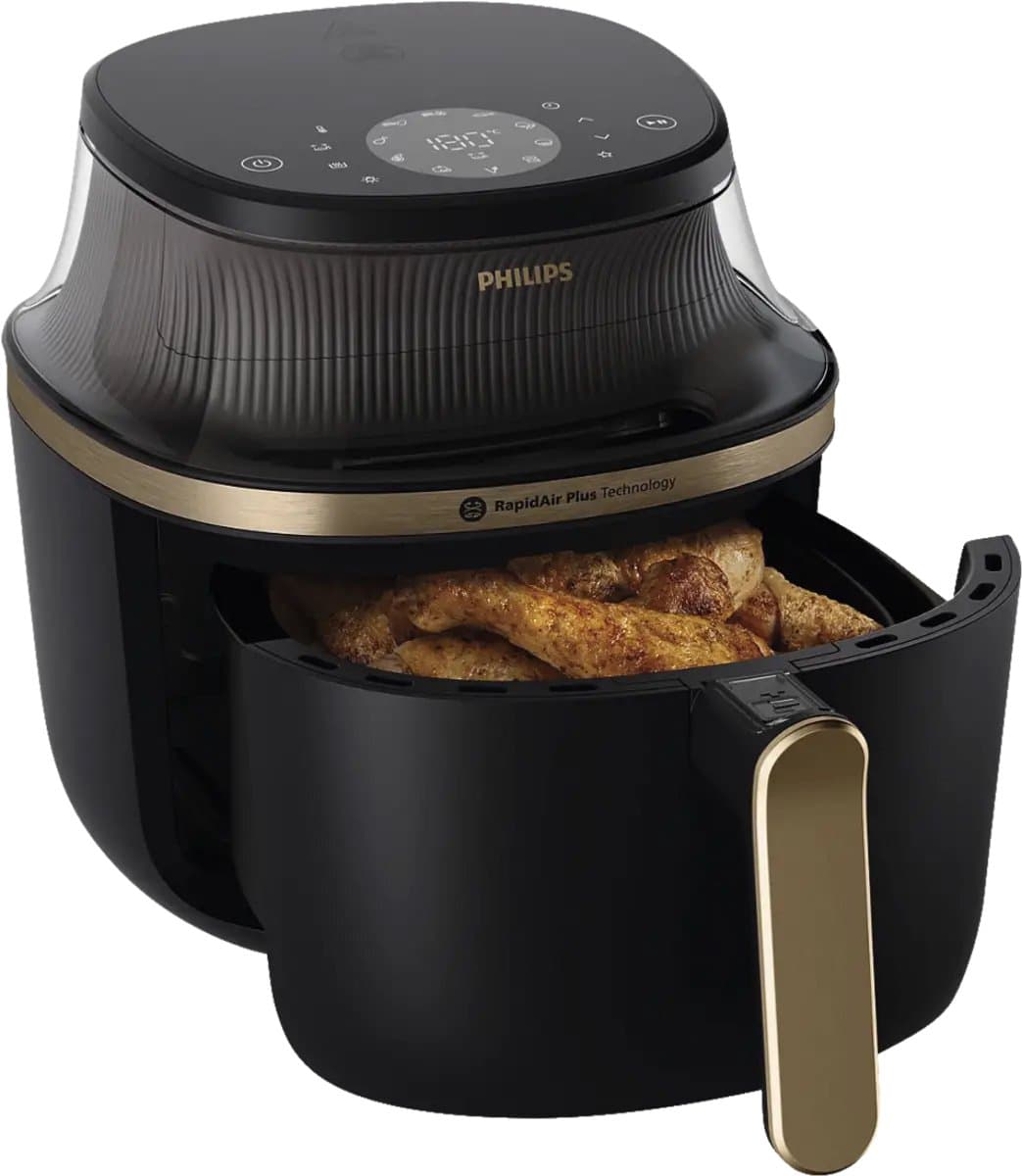 Philips 3000 Series Airfryer - NA332/00 - Kijkvenster - RapidAir Plus - 6.2L - Tot 5 Personen - Zwart thumbnail 3