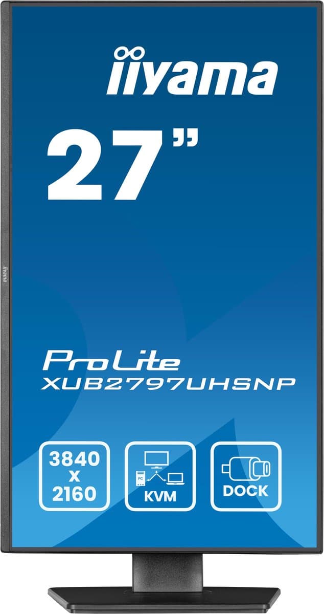 iiyama ProLite XUB2797UHSNP-B1 - 27 inch - 4K - IPS - USB-Hub (4x) - Verstelbaar - USB-C Dock - KVM-switch thumbnail 6