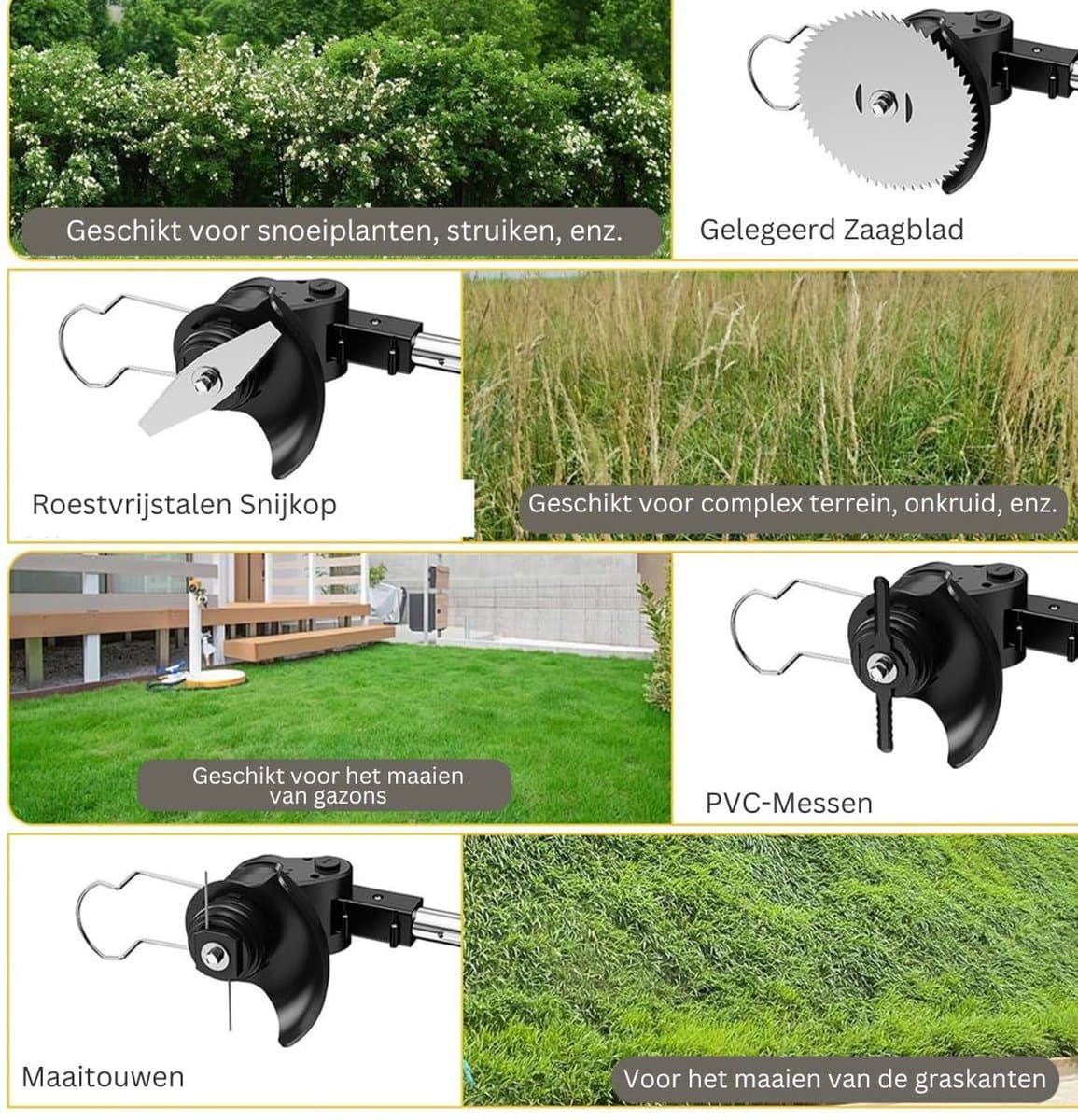 MKSS® Zweefmaaier - Bosmaaier Electrisch - Grastrimmer met Accu - Grasmaaier - Handmaaier met Wielen - Zwart thumbnail 3