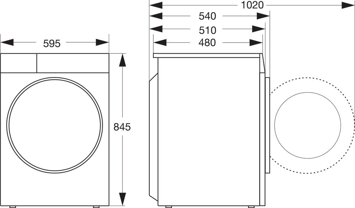 Hisense WF3S8043BW3 8 kg wasmachine met stoom thumbnail 7