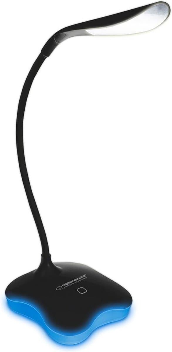 LED Bureaulamp - Estoya Mimo - 3W - Helder/Koud Wit 5500K - Touch Schakelaar - Dimbaar - Flexibele Arm - USB Opladen - Mat Zwart - Kunststof thumbnail 2