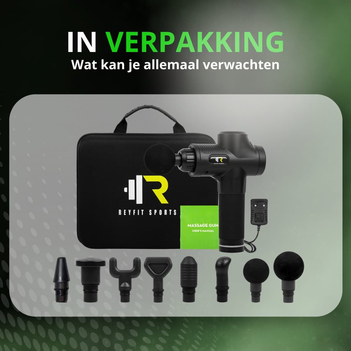 ReyFit Sports Massage Gun Pro: 30 standen, 8 opzetstukken thumbnail 6