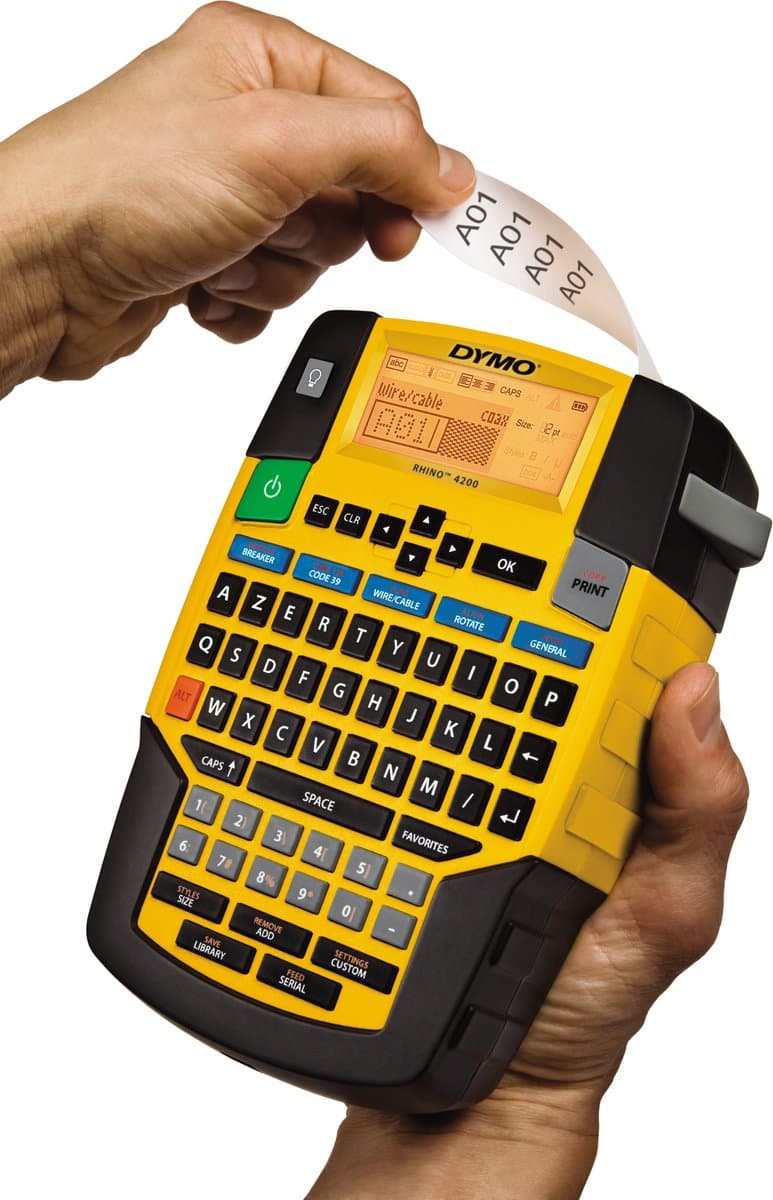 DYMO Rhino 4200 Draagbare Industriële Labelmaker | AZERTY-toetsenbord | Compacte, tijdbesparende labelprinter voor professionals, die veel onderweg zijn thumbnail 2