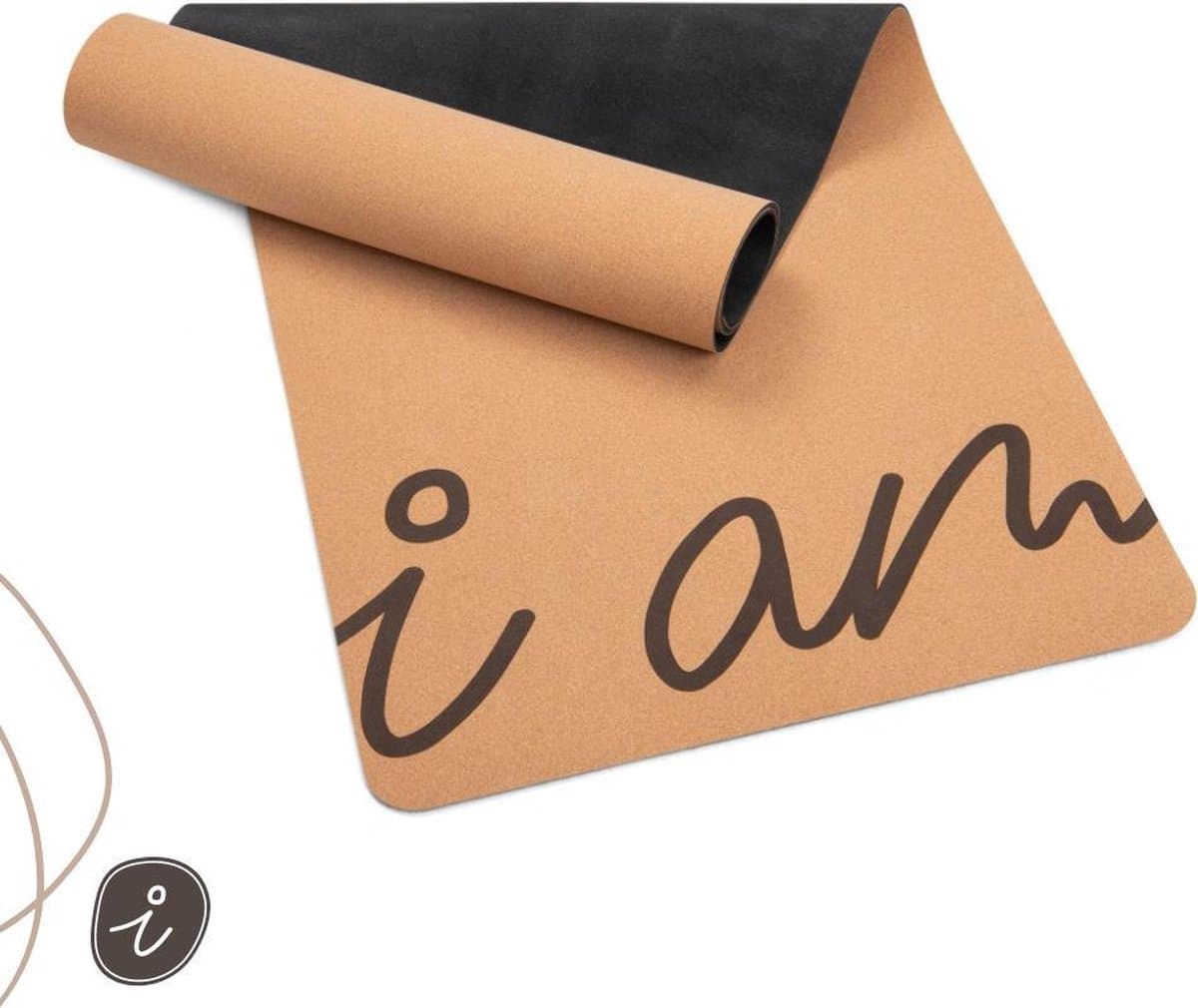 I AM Spiritual Yoga Mat Kurk - 4mm Extra Dik Antislip thumbnail 4