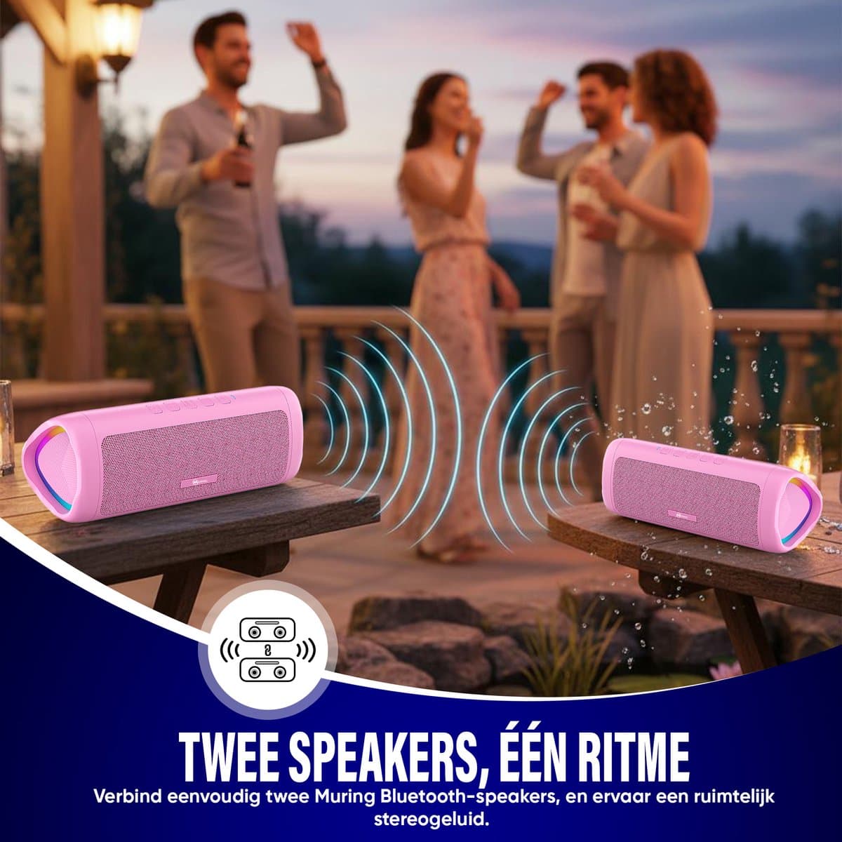 Muring Muring Bluetooth Speaker: 15W stereo, 20 uur batterij, IPX5 thumbnail 5