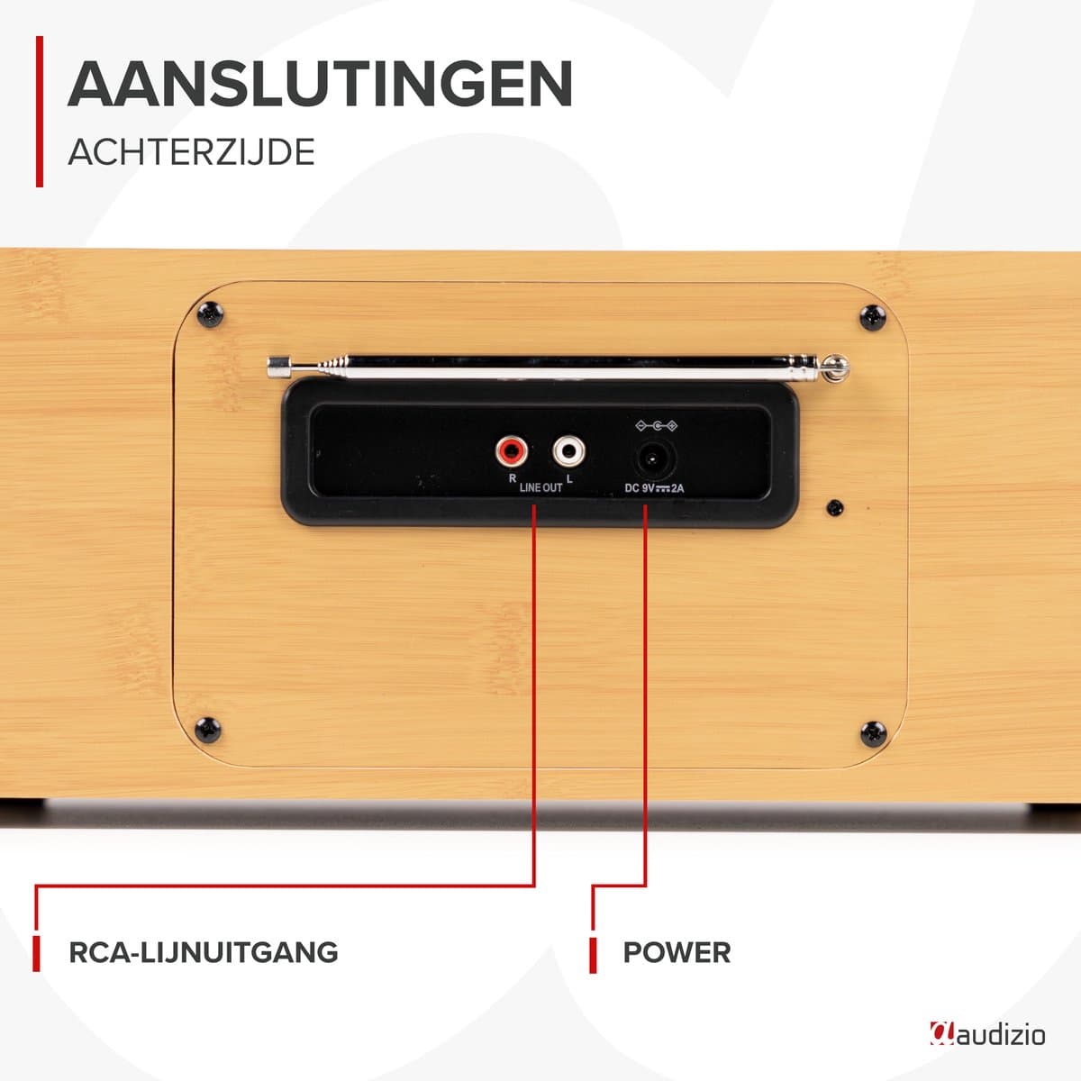 Internetradio - Audizio Avola alles-in-één radio met Bluetooth - DAB+/FM - CD speler - Bamboe thumbnail 7
