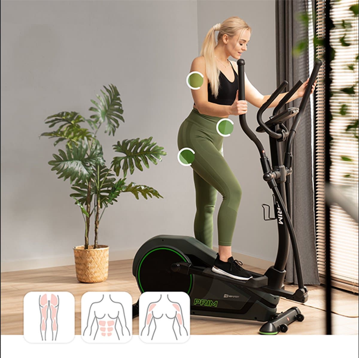 Hop-Sport HS-120C Prim – Crosstrainer – 14 kg Vliegwiel – 32 Weerstandsniveaus – App-Compatibel thumbnail 7