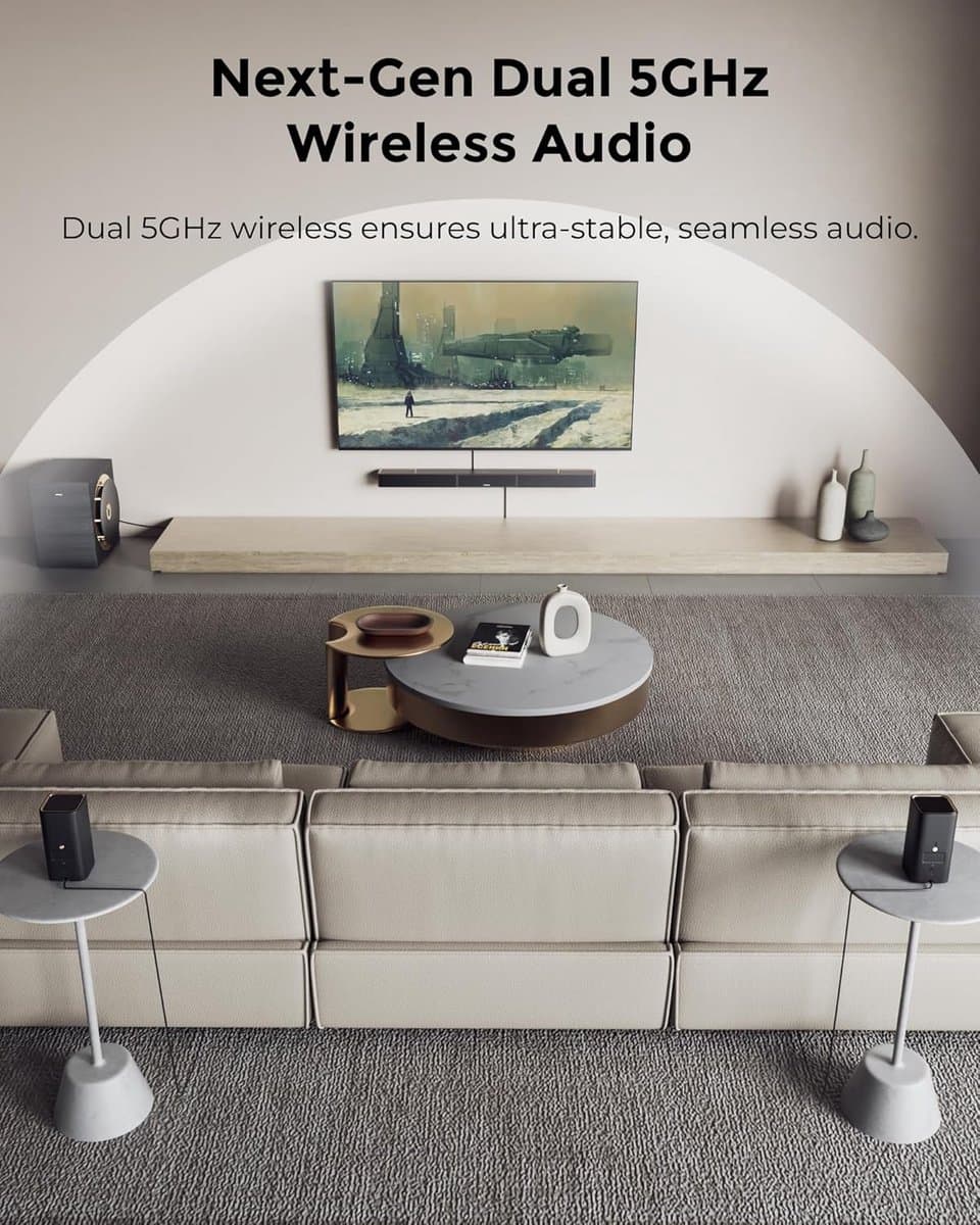 ULTIMEA 7.1.4 Professioneel draadloos surround sound-systeem, Dolby Atmos, 980W soundbar met 10" draadloze subwoofer, Skywave X70 thumbnail 8