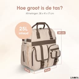 Productfoto van Linofa Lily luiertas 25L met vier draagwijzen