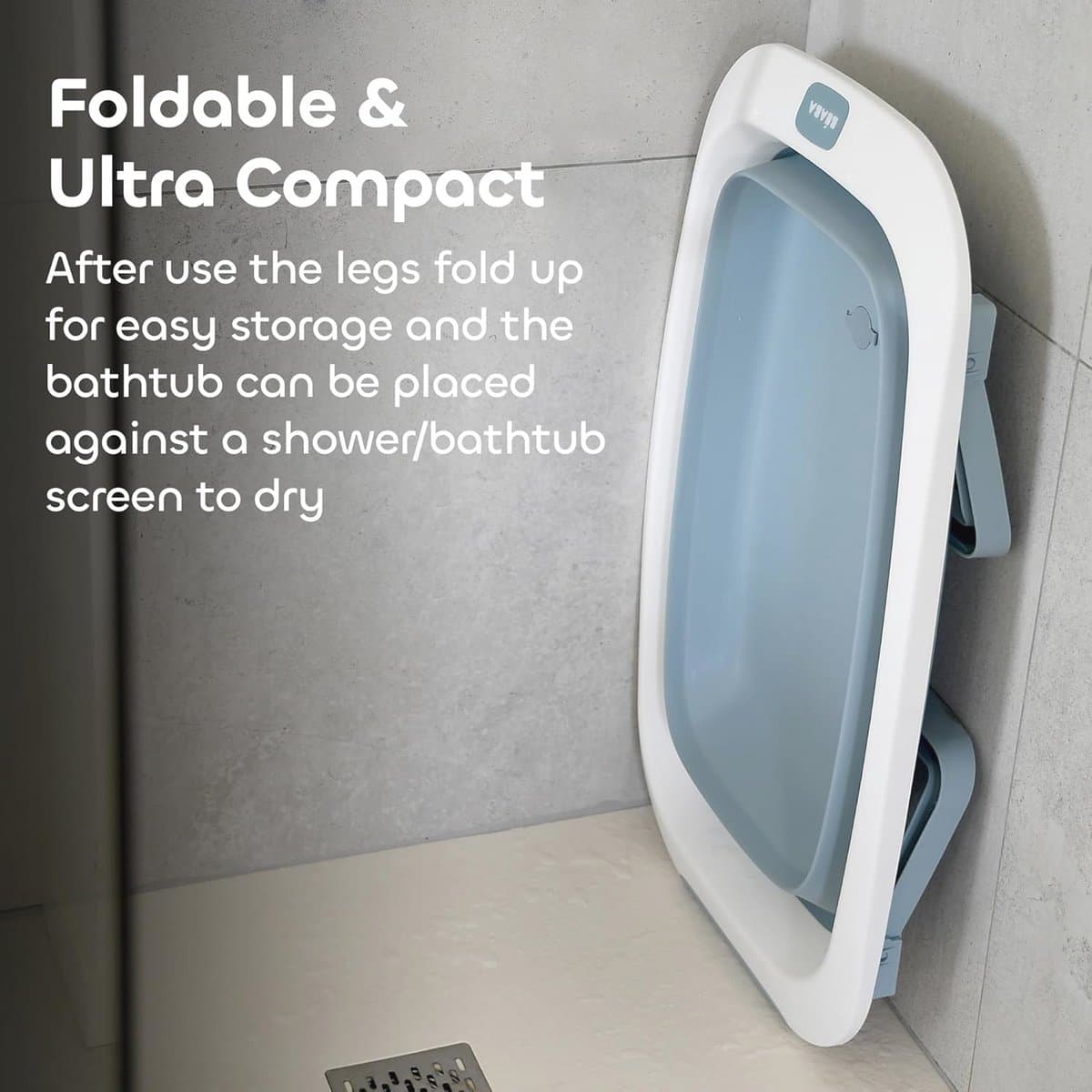 Opvouwbare Babybadkuip - Ultra Compact, Antislip Voeten, Gemakkelijk Opslag - 29L - Blauw thumbnail 5