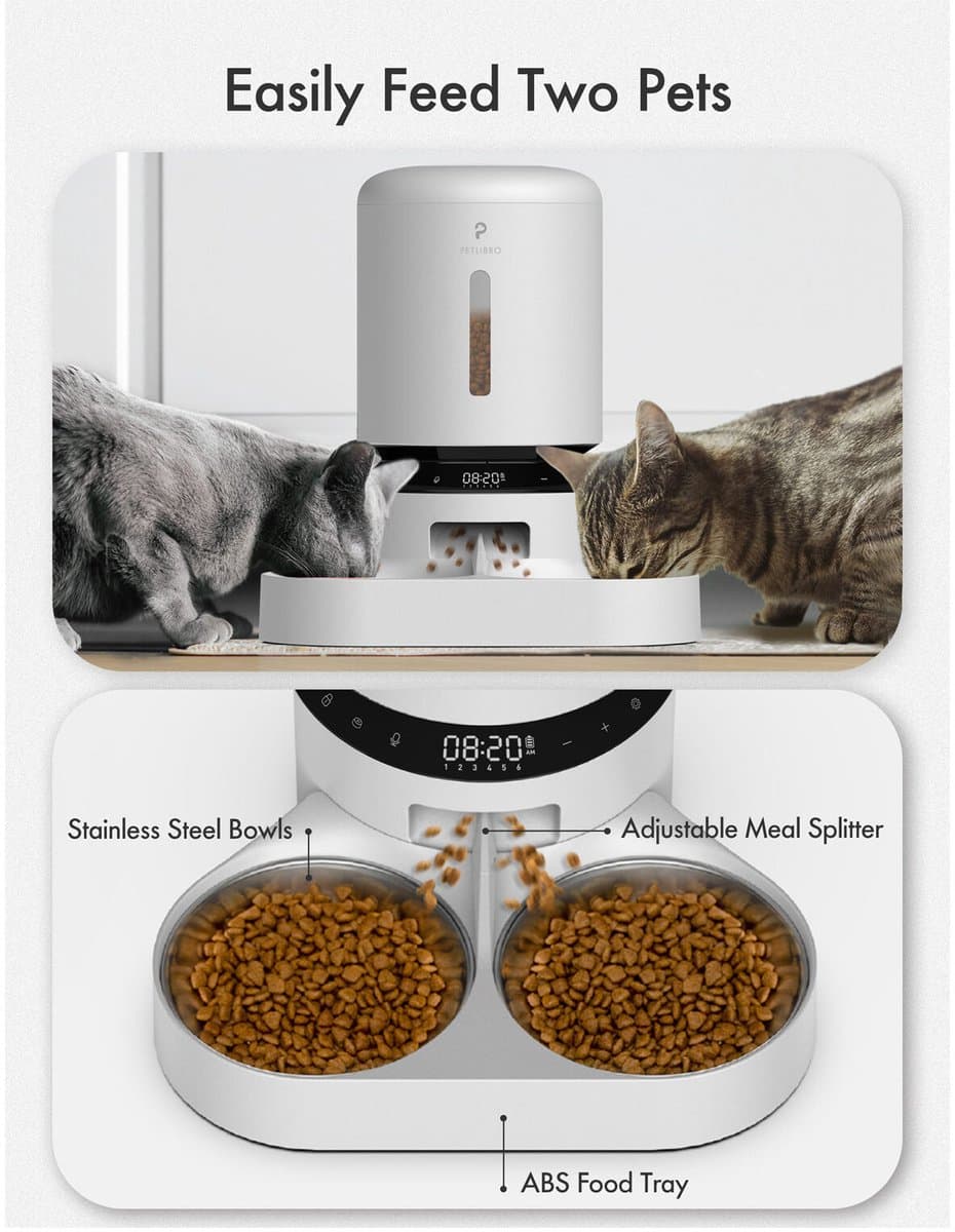 Petlibro Dual - Voerautomaat - 5L - voor honden en katten - zwart thumbnail 6
