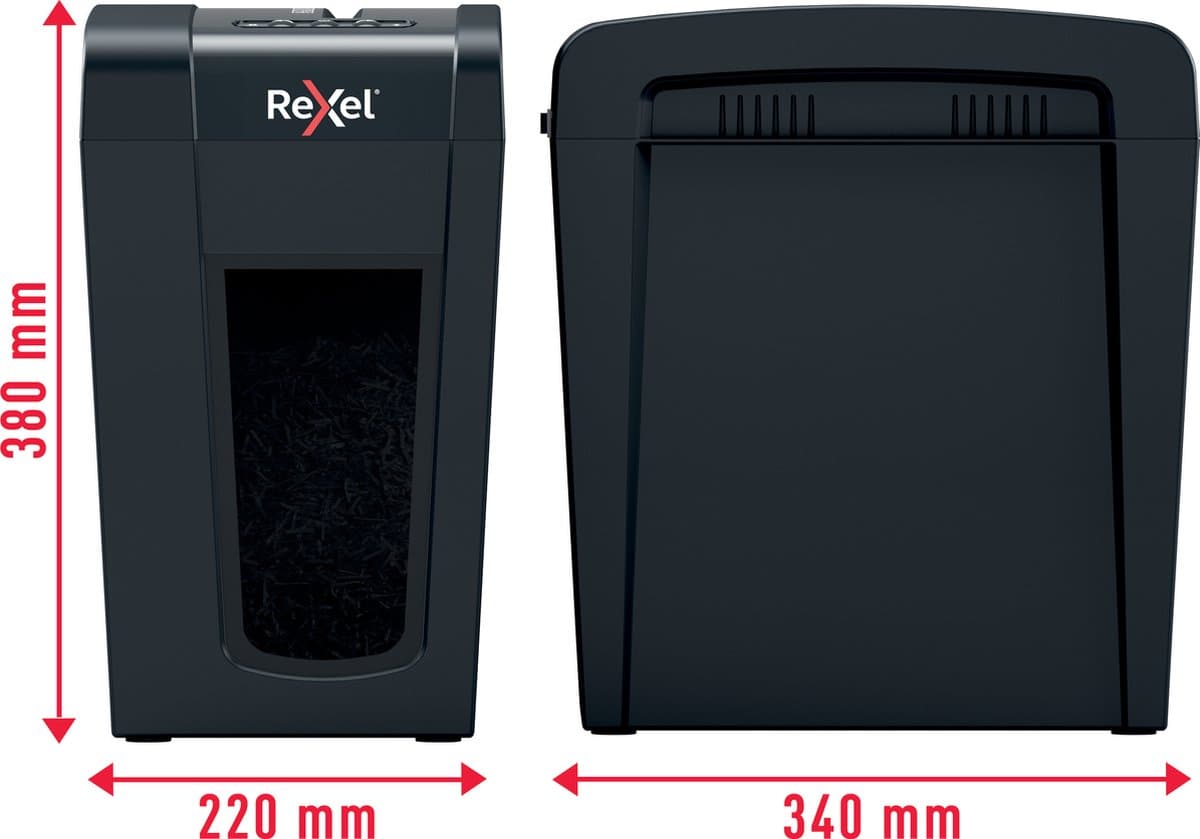 Rexel Secure X10-SL Stille Papierversnipperaar - P4 Micro Snippers - Tot 6 Vel - 10L - Zwart thumbnail 5