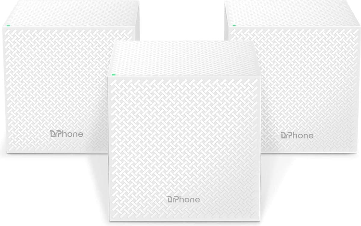DrPhone NOVA2 Mesh WiFi 6 Router + 2 Satellieten AC2100