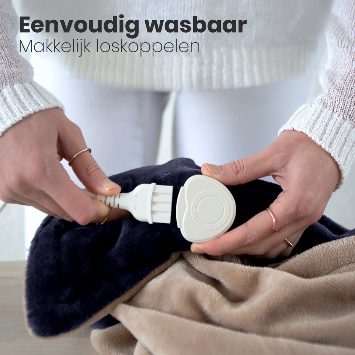 Auronic Elektrische Deken - 160 x 120 cm - 1 Persoons Warmtedeken - 3 Warmtestanden met Timer - Verwarmingsdeken - Nachtblauw thumbnail 3
