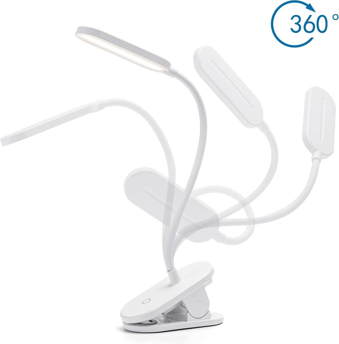 Aigostar 10A52 - Bureaulamp LED Dimbaar- met Klem - helderheidsmodi - Verstelbare Leeslamp - 4000K - Wit thumbnail 5