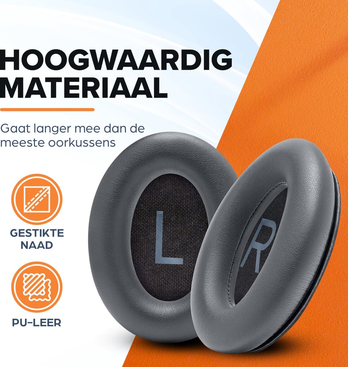 Vervangende oorkussens voor Bose QuietComfort 45 / QC45 / QuietComfort SE - Oorkussens voor koptelefoon - Ear pads headphones - Grijs thumbnail 2