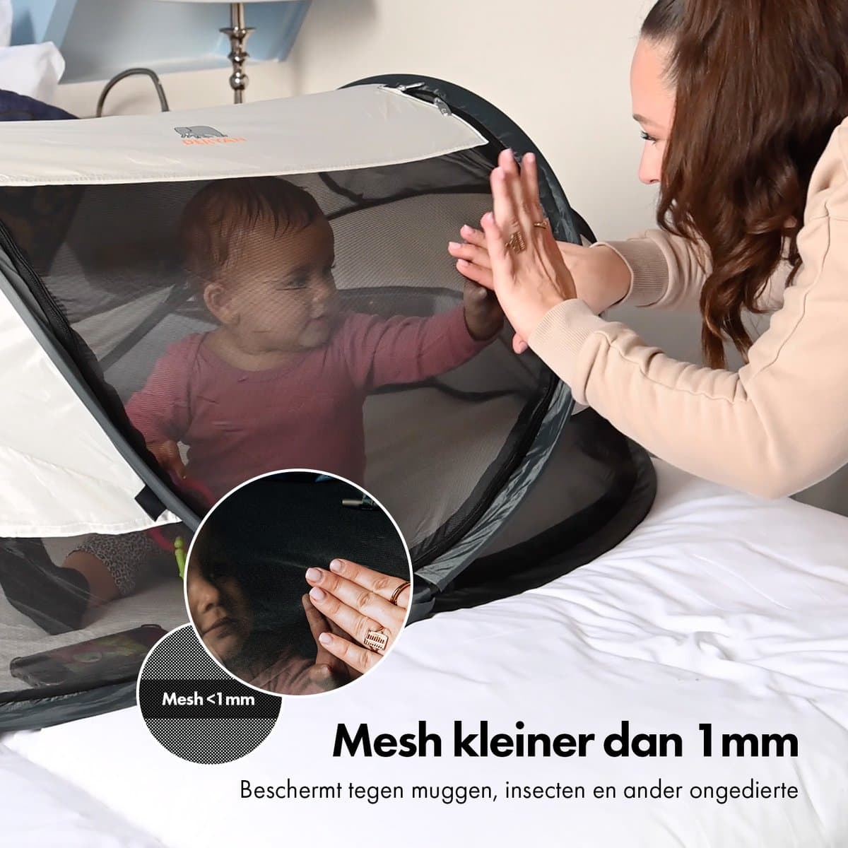 Deryan Baby Luxe Campingbedje – Inclusief zelfopblaasbare matras - Cream thumbnail 8