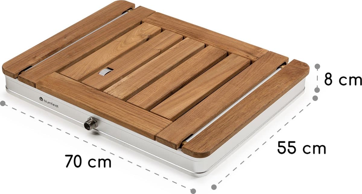 Blumfeldt mobiele tuindouche, buitendouche voor de tuin, vloerdouche met 4m waterstraalhoogte, vloertuindouche met houten look voor zwembad & sauna, buitendouche waterdicht, vorst- & UV-bestendig thumbnail 8