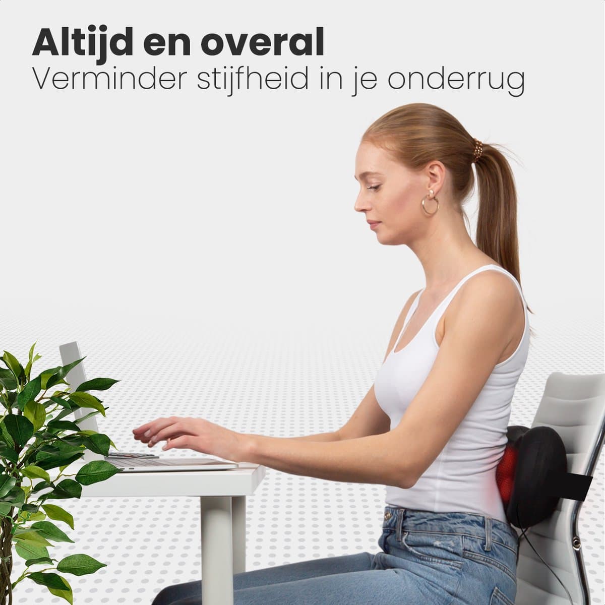 Auronic Shiatsu Massage kussen - Elektrisch Nek en Rug Massage Apparaat - Infrarood Warmte Functie - Nekmassage - Zwart thumbnail 3
