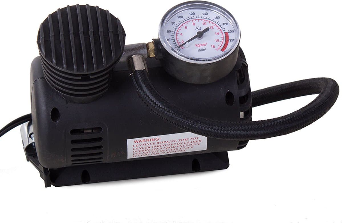 Mini Compressor / 12V Bandenpomp - Mini Autobanden Pomp luchtcompressor - Zwart thumbnail 7