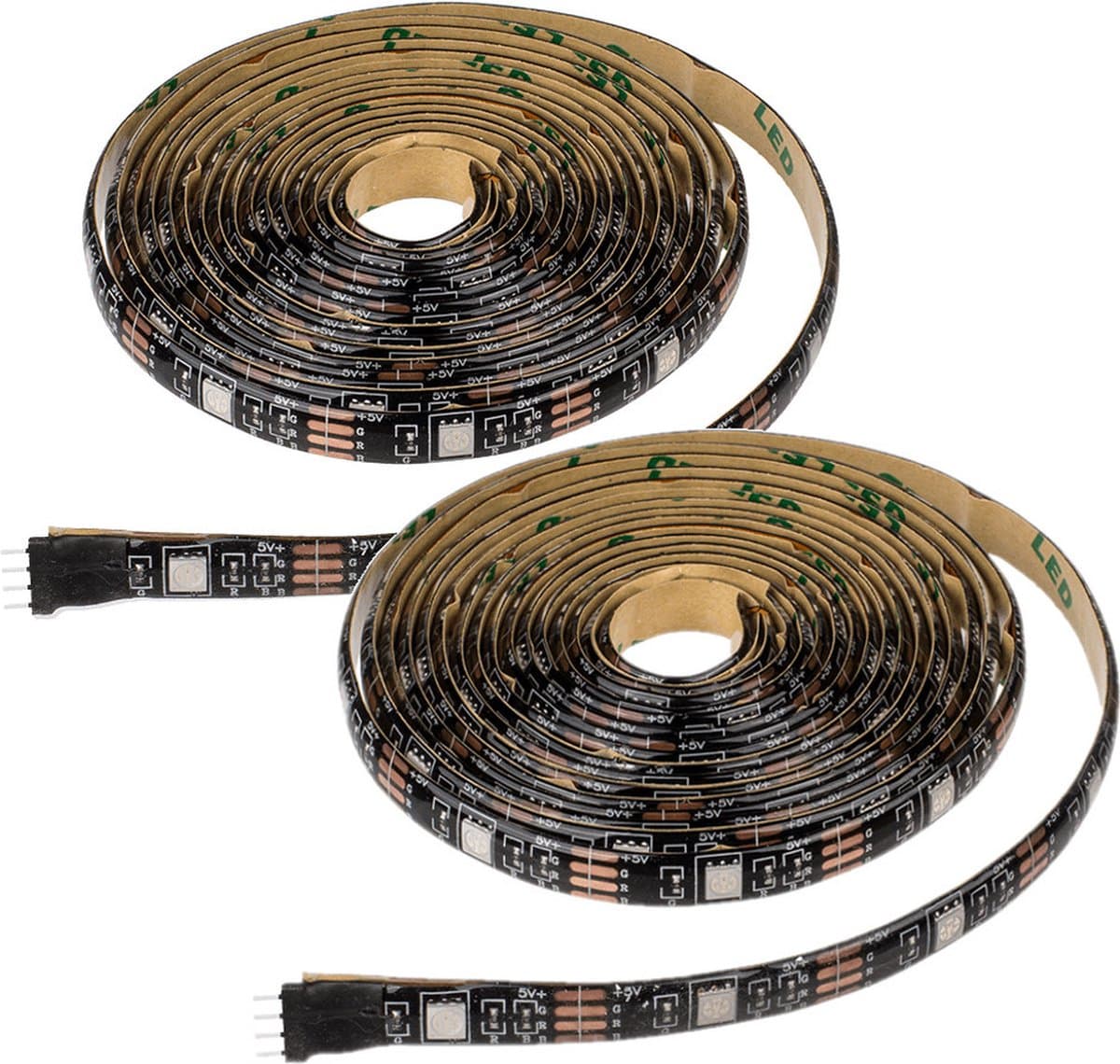 2x led strip verlichting - gekleurd - 3 m - usb - zelfklevend - met afstandsbediening - lichtstrip - led-strip - lichtsnoer