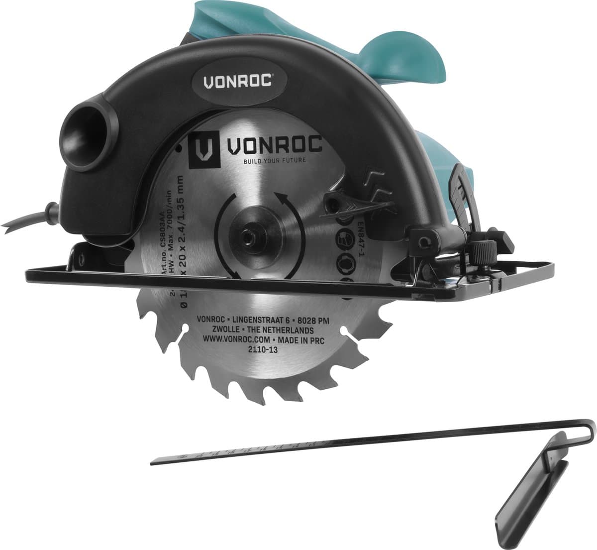 VONROC Cirkelzaag 1200W 185mm met parallelgeleider thumbnail 2