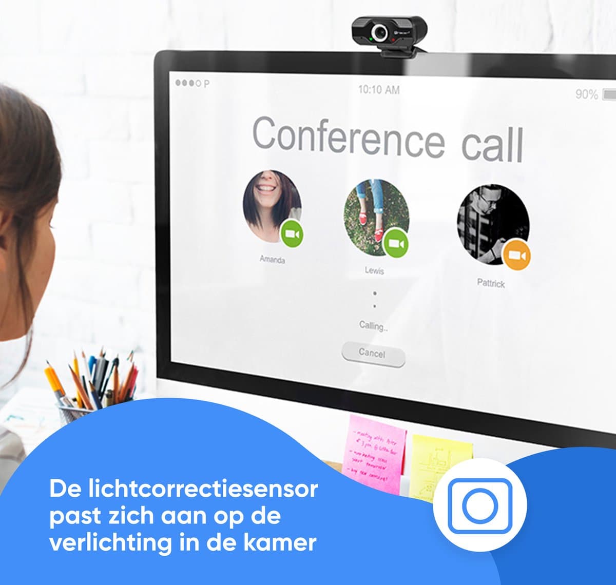 Webcam - Voor pc - Met Microfoon - Full HD thumbnail 4