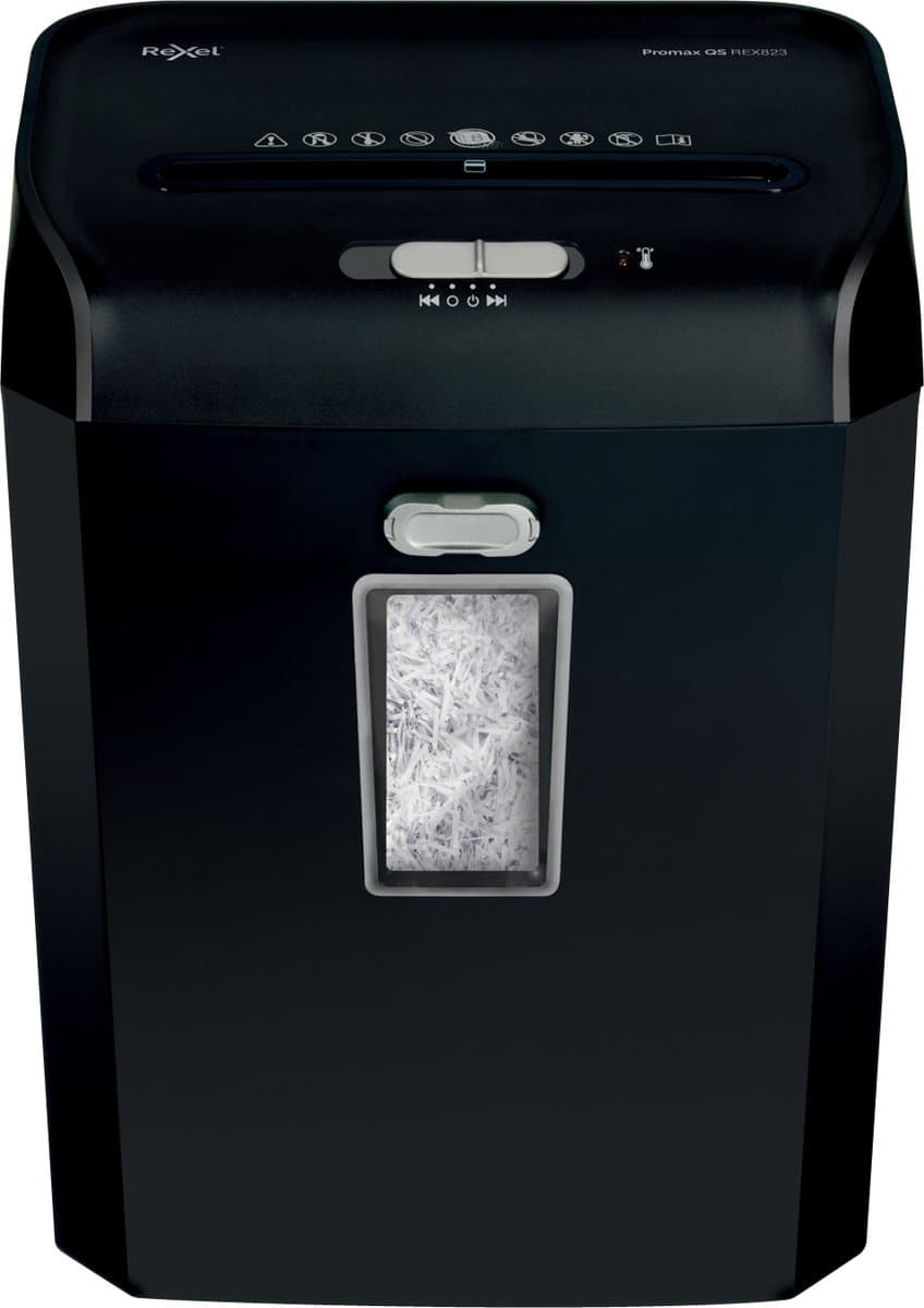 Rexel ProMax QS REX823 Papierversnipperaar - P4 Snippers - Tot 8 Vel - 12L - Zwart