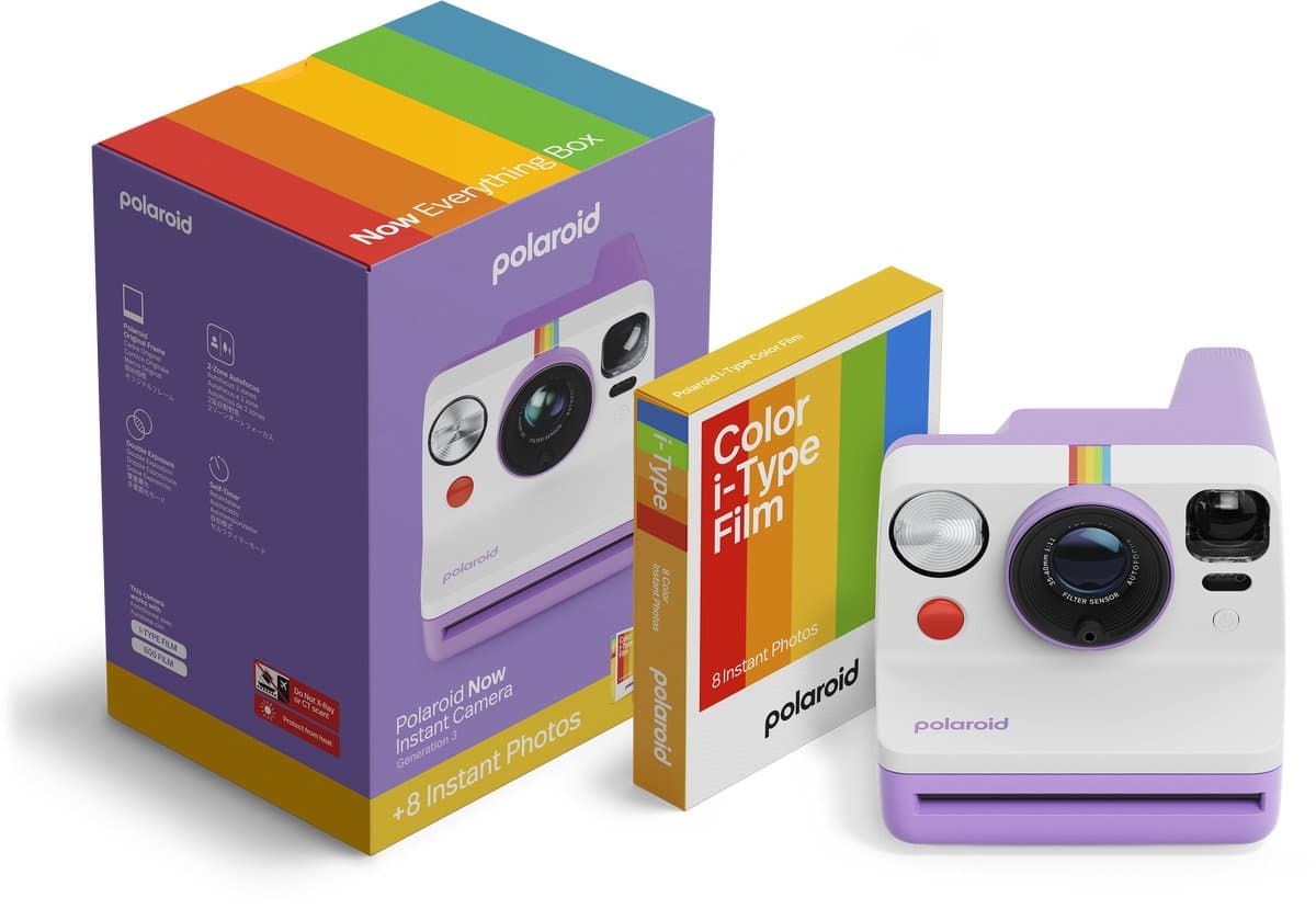 Polaroid Now Gen 3 Purple - Color Film Bundle - met 8 foto's