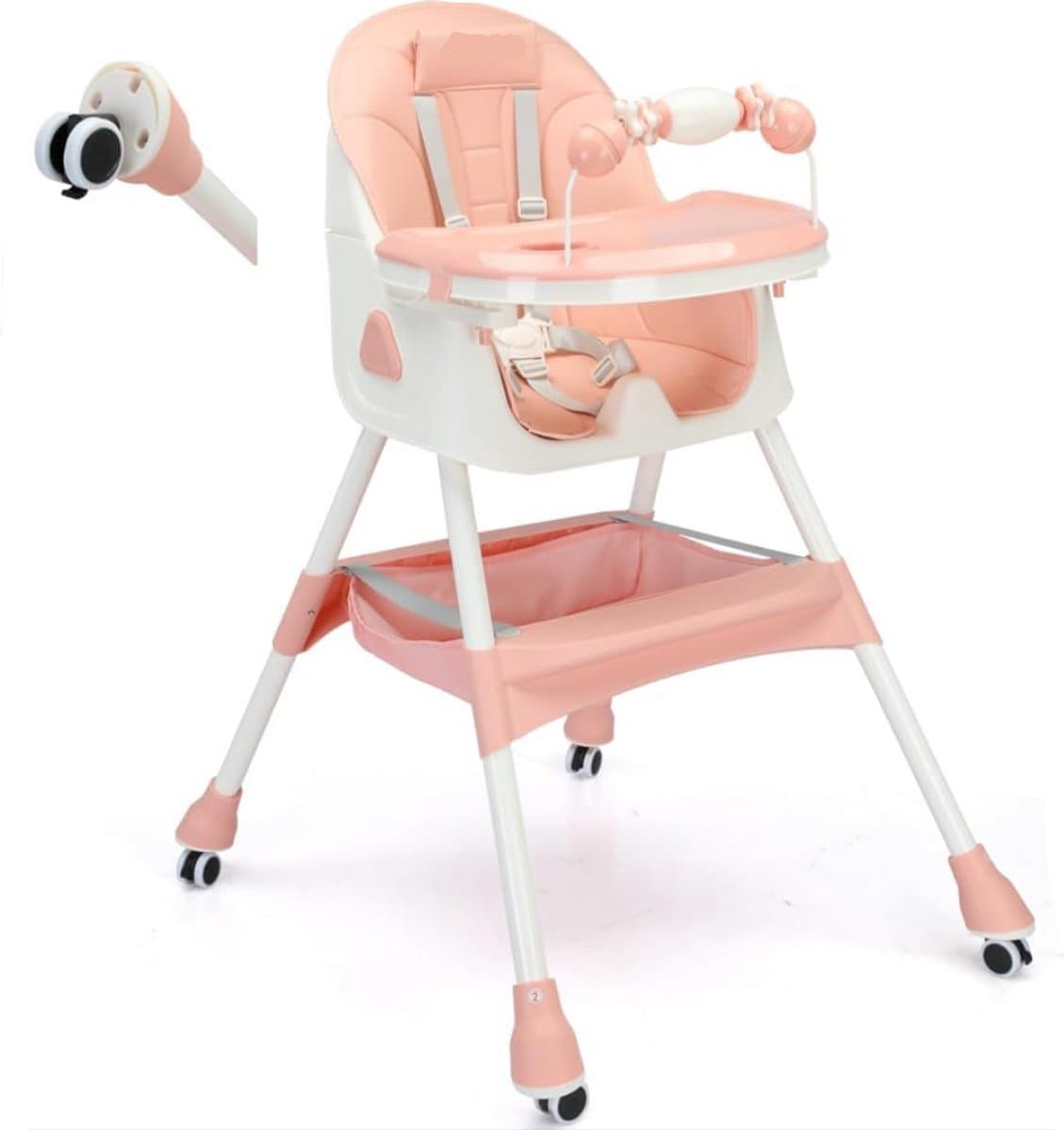 Zylo® Kinder Eetstoel - Baby Eetstoel - Kinderstoel Baby - 25x44x92 - Roze
