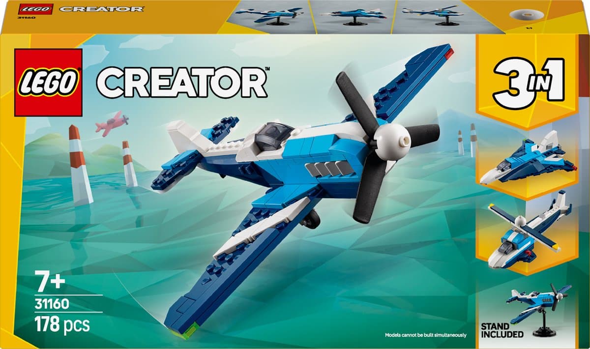 LEGO Creator 3-in-1 Racevliegtuig: 3 bouwmodellen in 1 set