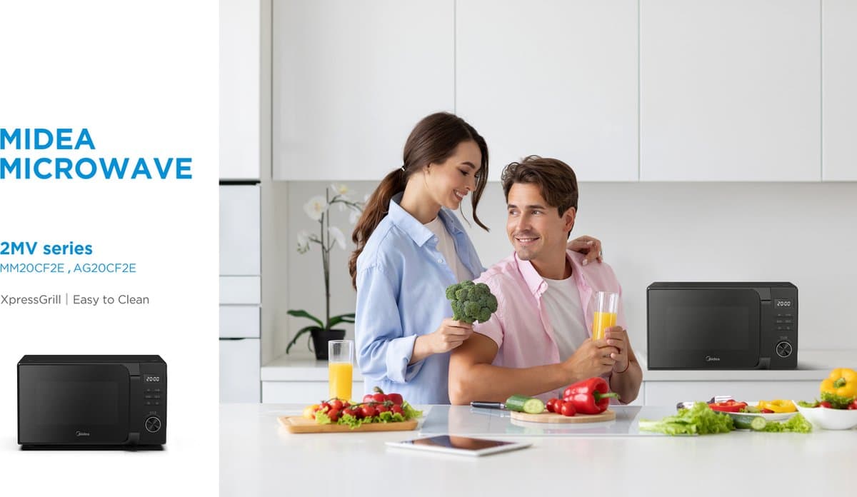 Midea AG20CF2EBK - Magnetron met grill - 20L - 700W - 8 Automatische programma's - Zwart thumbnail 3