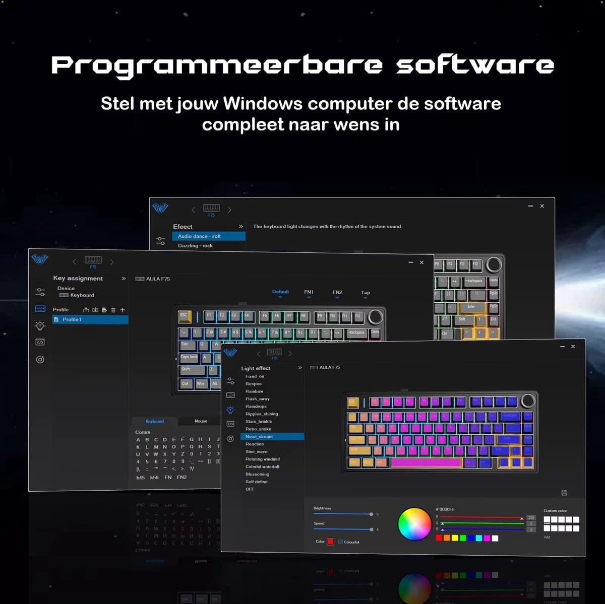 EPOMAKER Galaxy 70 - Compact draadloos gaming toetsenbord thumbnail 8