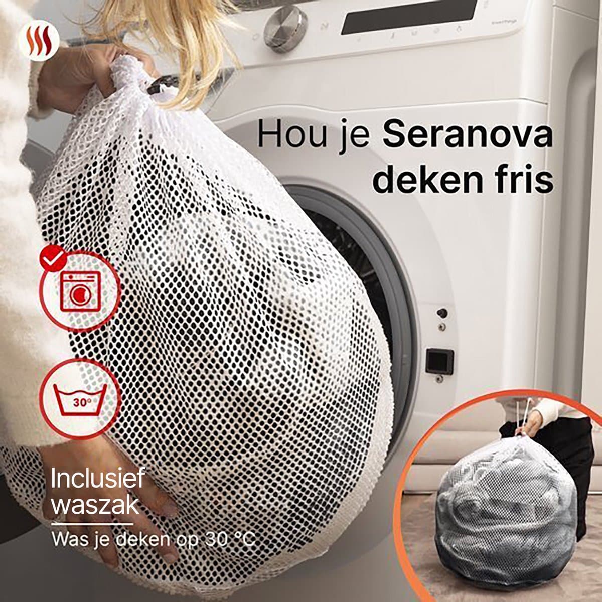 Seranova Elektrische Deken - Extra Warmtedraden - Premium Model - 160x120 cm - 1 Persoons Warmtedeken - Dubbelzijdig Fleece Sherpa - Antraciet thumbnail 6