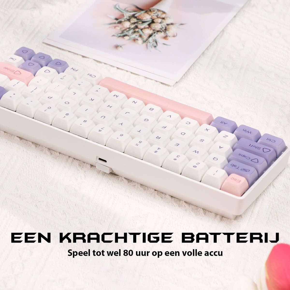 EPOMAKER EP64 - Wit - Mechanisch Draadloos Toetsenbord - RGB - 60% - QWERTY - Gaming Keyboard - Epomaker Mulan Switch thumbnail 2