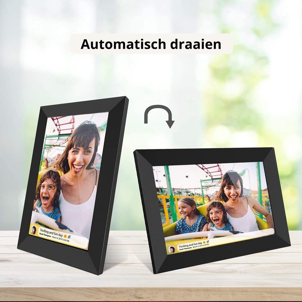 Digitale fotolijst met WiFi en Frameo App - 10.1 inch HD+ IPS Display - Fotokader met Touchscreen - 32GB - Zwart - Frameo digitale fotolijst - digitale fotokader - digitaal fotolijstje thumbnail 5