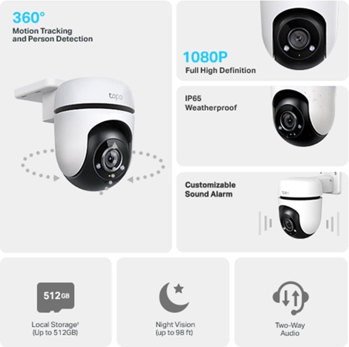 Tapo C500 Beveiligingscamera buiten - Full HD 360° pan/tilt thumbnail 3