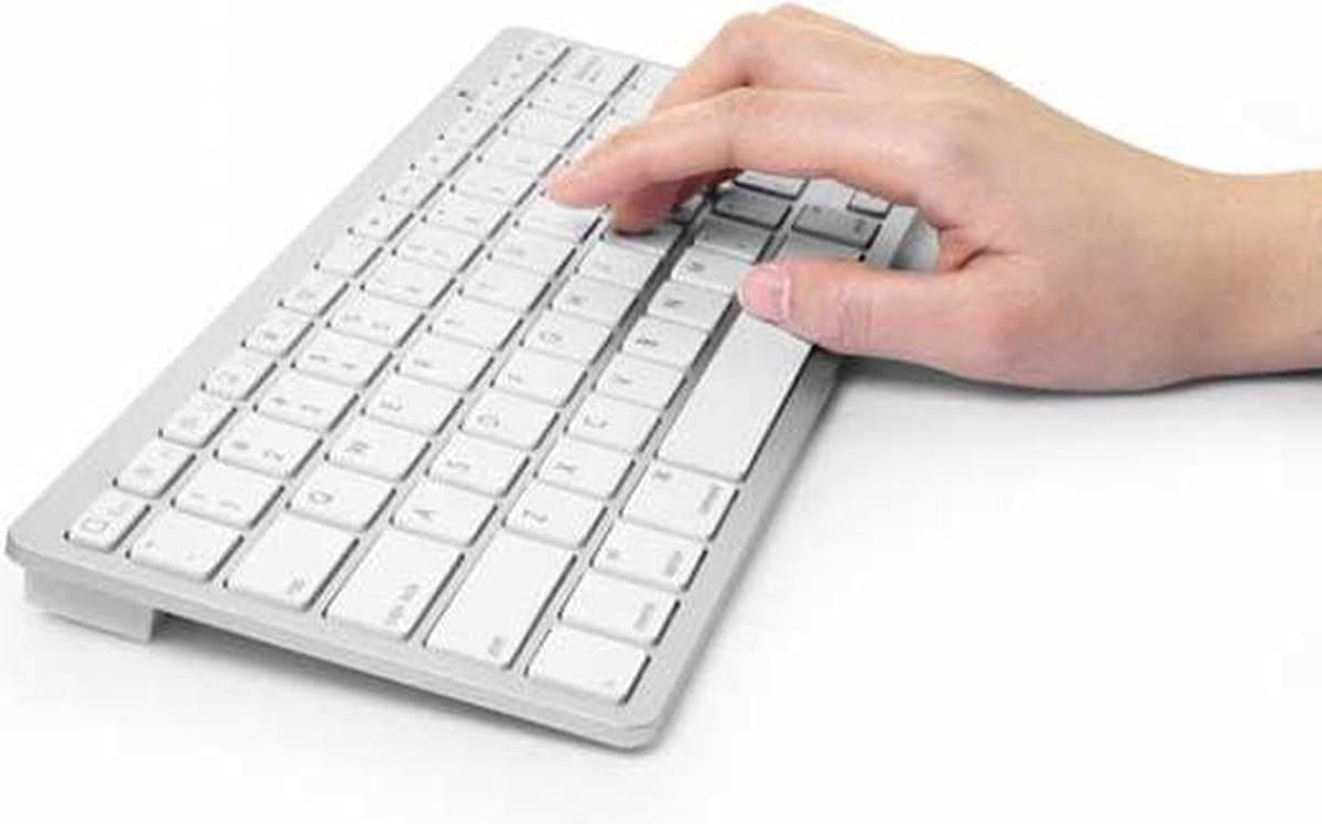 Draadloos Toetsenbord - Wireless Keyboard - Bluetooth - Zilver thumbnail 4