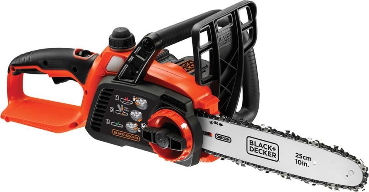 BLACK+DECKER Lichtgewicht Lithium compacte kettingzaag 18V 2.0Ah. 25cm zwaard. kettingsnelheid 3.5m/s - GKC1825L20-QW thumbnail 2
