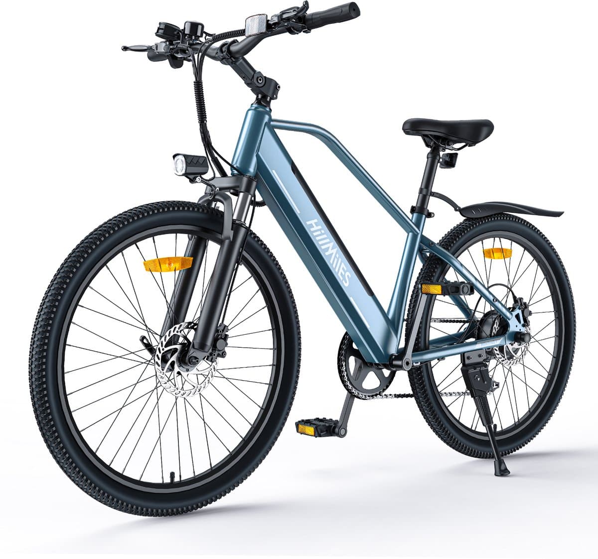 Hillmiles MileTrail 1 Elektrische fiets - Actieradius 80km - Verwijderbare batterij 36V13Ah - Motor 250W - Shimano 7 versnellingen - 26 Inch City Commuter EBike - blauw