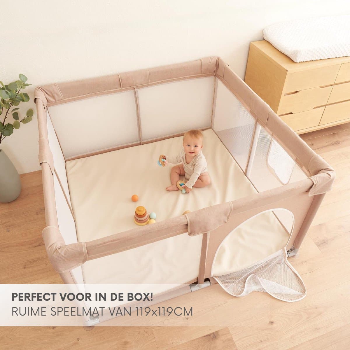 Fluvio Speelmat - Zachte Foam 120x120cm, Beige thumbnail 7