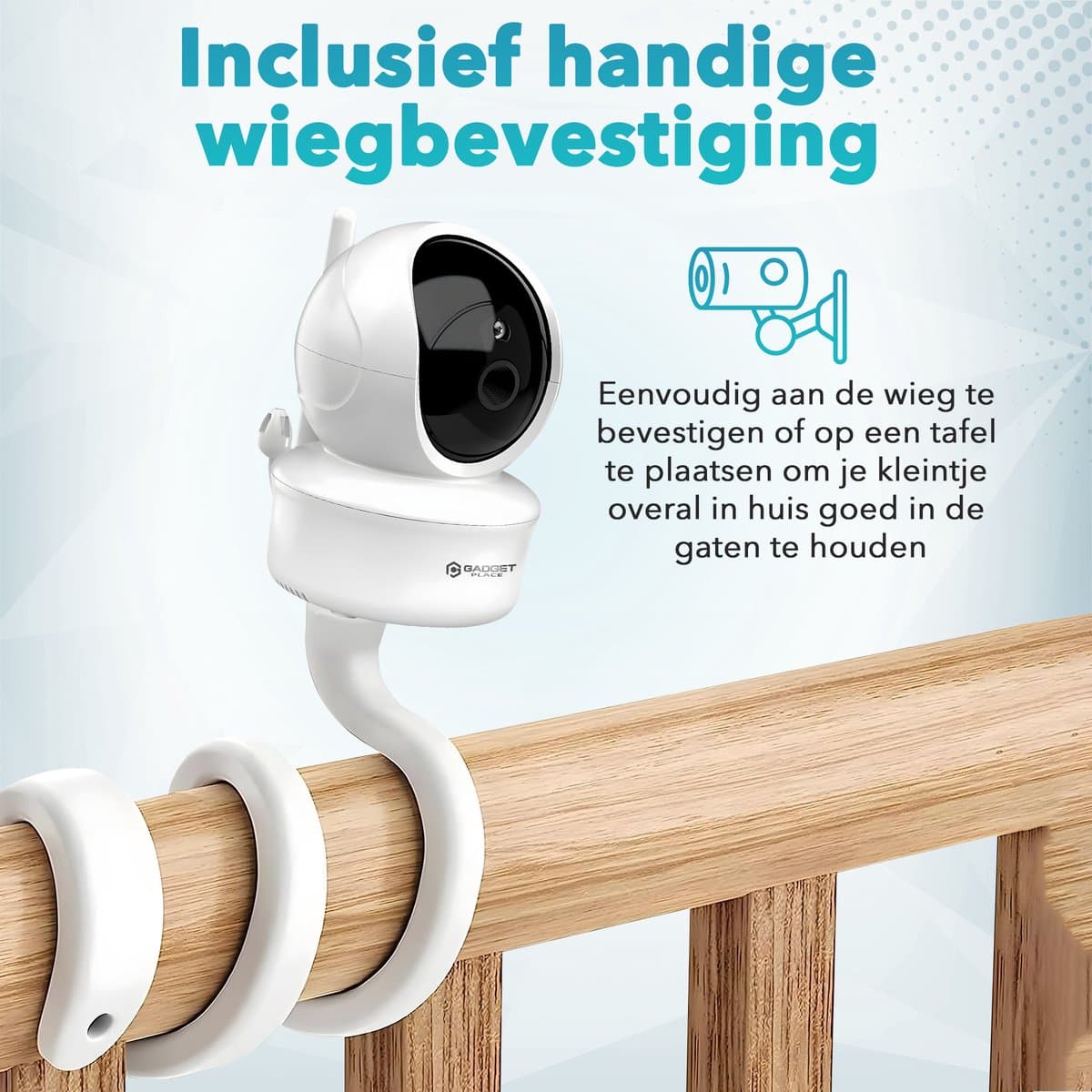 Babyfoon met Camera en 5 inch HD Monitor - Incl. Wiegbevestiging - Nachtzicht & Zoomfunctie - Baby Camera en Monitor thumbnail 4