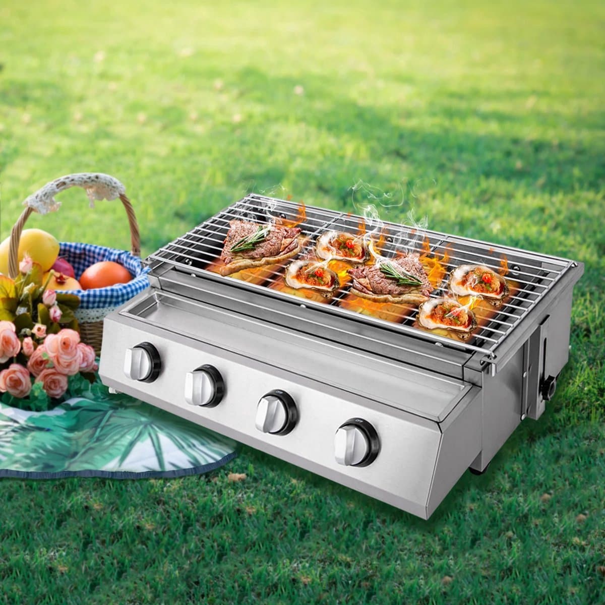 Gas bbq - buitenkeuken - RVS - Barbecue - barbeque - barbecues - gas - familie - eten gezelligheid thumbnail 3
