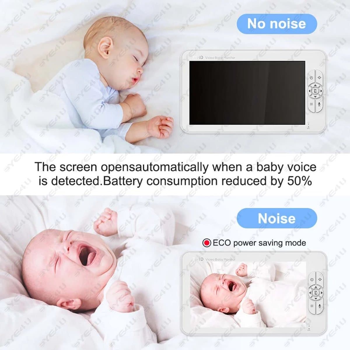 PolderGoods - Babyfoons - Beveiliging Bewakingscamera's - 5-inch video - Temperatuursensor - Slaapliedje thumbnail 7