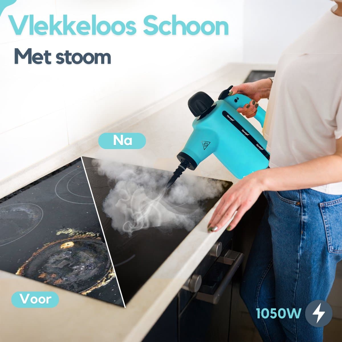 Spalax 14-in-1 Stoomreiniger - Krachtig Stoomapparaat vloer, badkamer, bank & tapijt - Handstomer - Vlekkenreiniger - Handstoomreiniger voor kleding - Tapijtreiniger - Steam Cleaner thumbnail 2