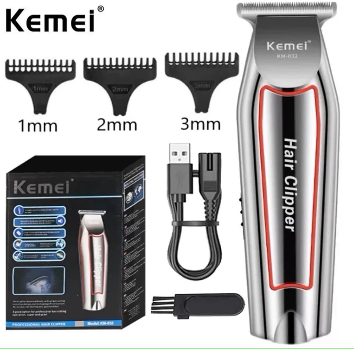 KEMEI KM-032 | Professionele Draadloze Tondeuse - Tondeuse Mannen Hoofdhaar - Cheveux Haar - Haartrimmer - Kapper Haar Machine - Haartondeuse - Trimmer Baard - Trimapparaat - Barber Hair Clipper - Kapper Trimmer - Kappersset thumbnail 8