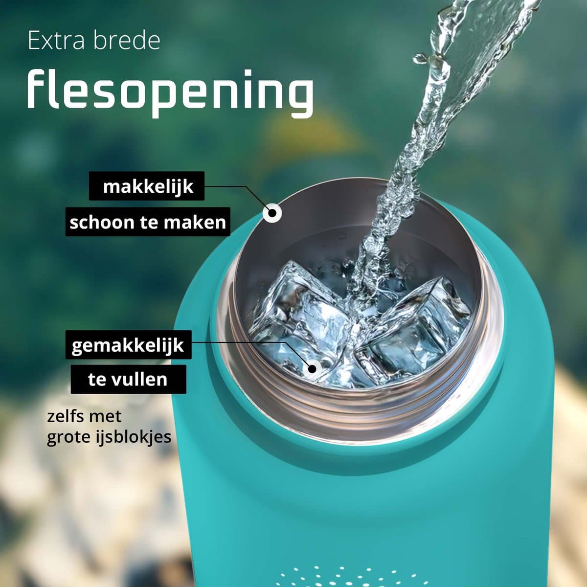 bemaxx Drinkfles met Rietje RVS Thermosfles ACTIVE FLASK (3 Drinkdoppen met Infuser), Volwassenen Kinderen, BPA-Vrij + Lekvrij | 1 Liter/500 ml Isoleerfles, Vacuüm Waterfles Sport Fitness Fietsen Water Fles Waterbidon Sportbidon thumbnail 4