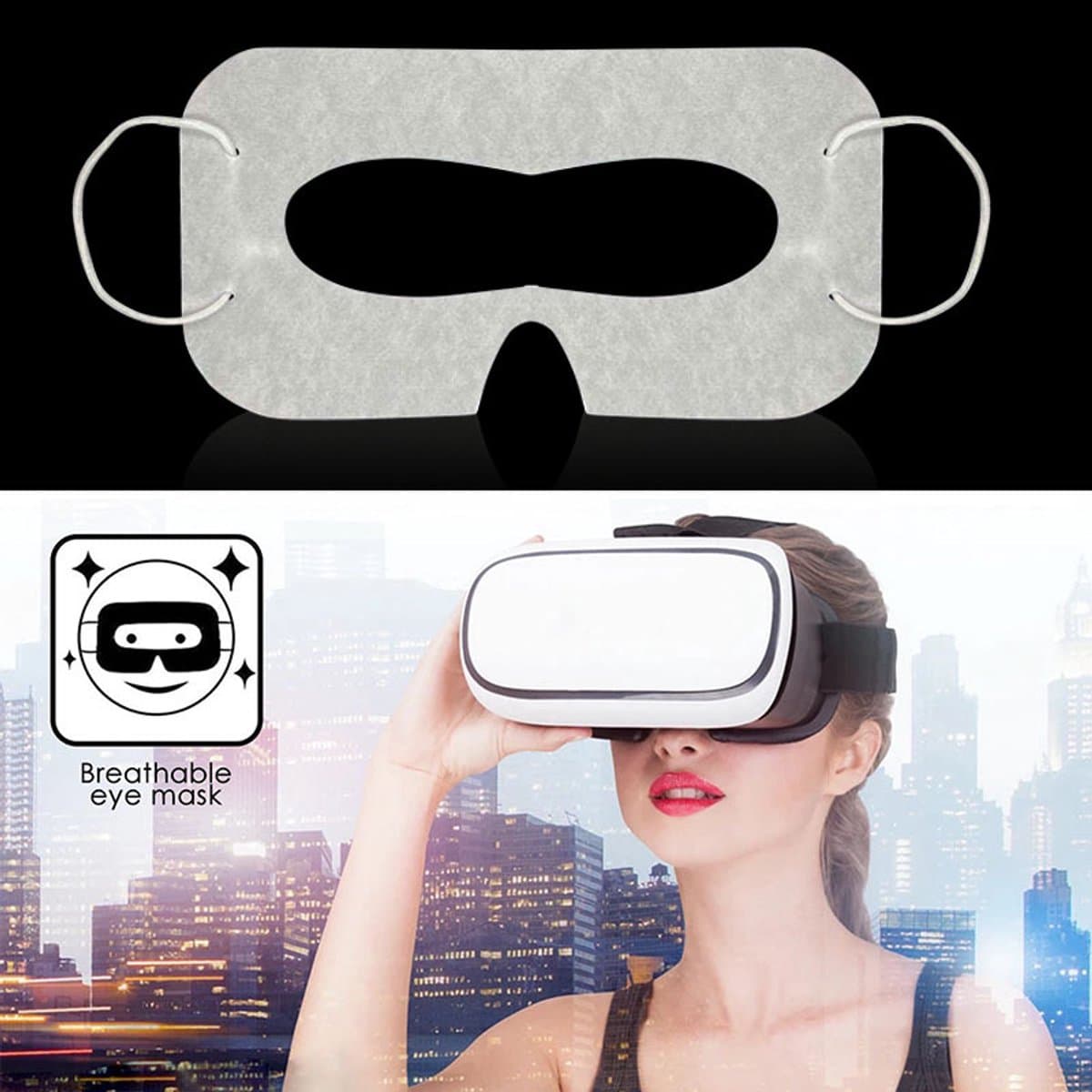 100 stuks VR-oogmaskers / wegwerphoezen voor Meta Quest 3/Pro, Pico 3/4 thumbnail 5