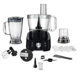 Productfoto van Heinner Multifunctionele Foodprocessor – 1000 W – Mengkom 3,5 L – Blender 1,8 L – 2 Snelheden en Pulsstand – Hak-, Kneed-, Snij-, Rasp-, Klop- en Maalfunctie – Zwart